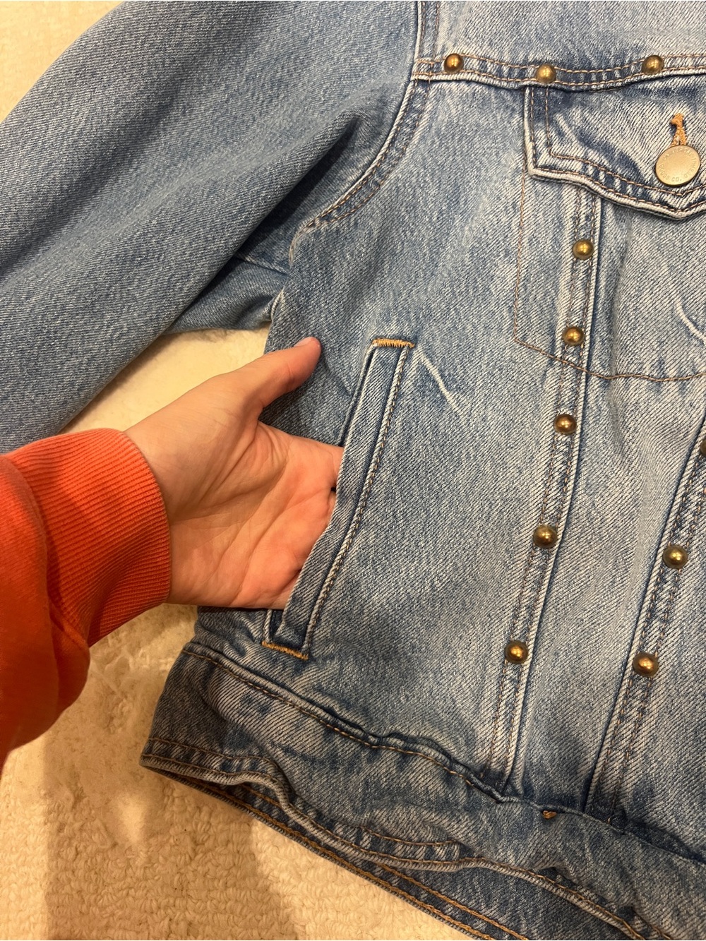 Universal Thread Light Blue Studded Denim Jacket - Picture 3 of 3